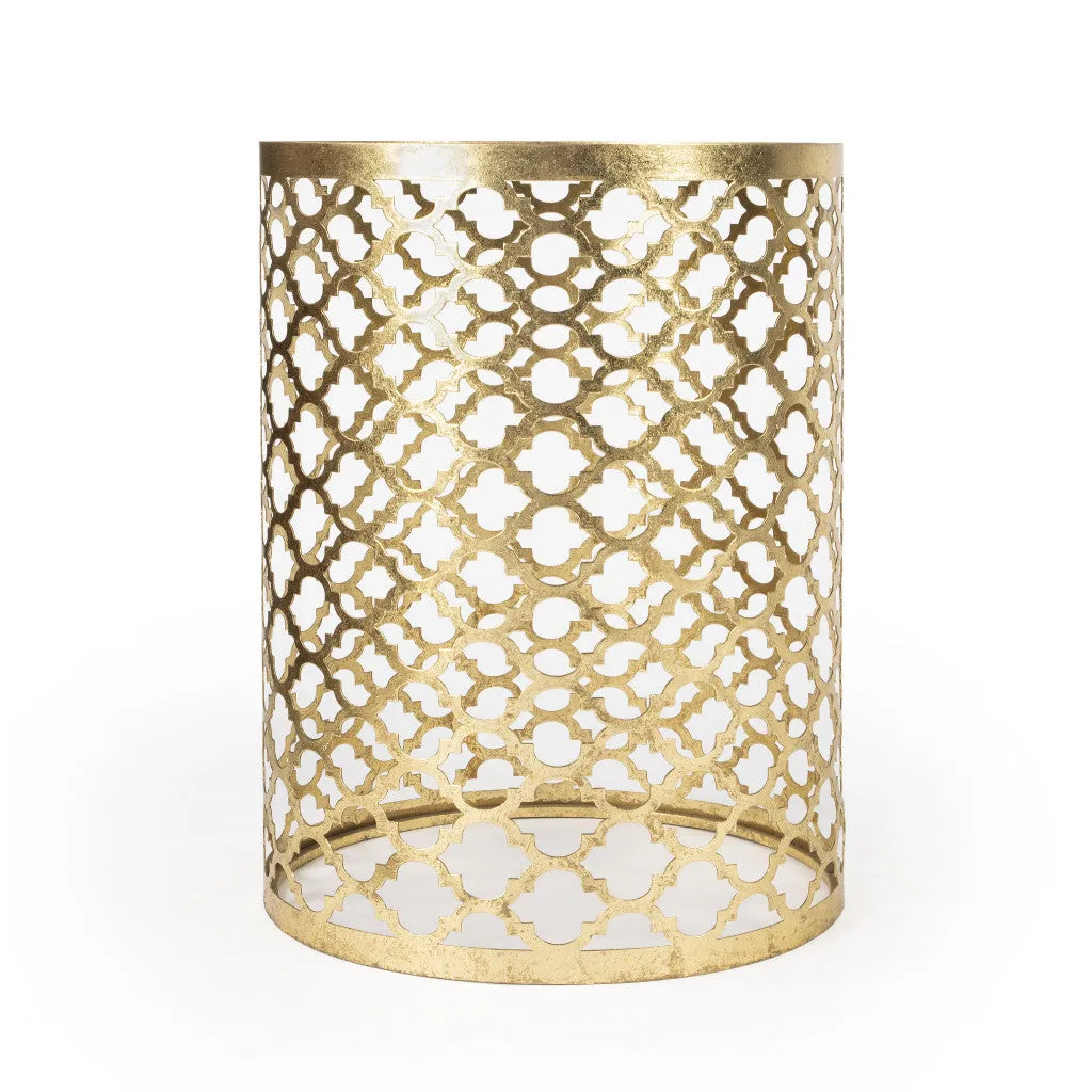 21" Gold Mirrored Round End Table By Homeroots
