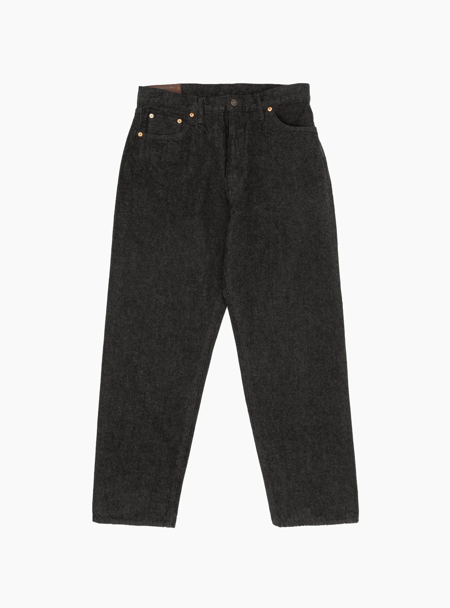 Black One Wash Zipper-Front Denim Pants with 5 Pockets
