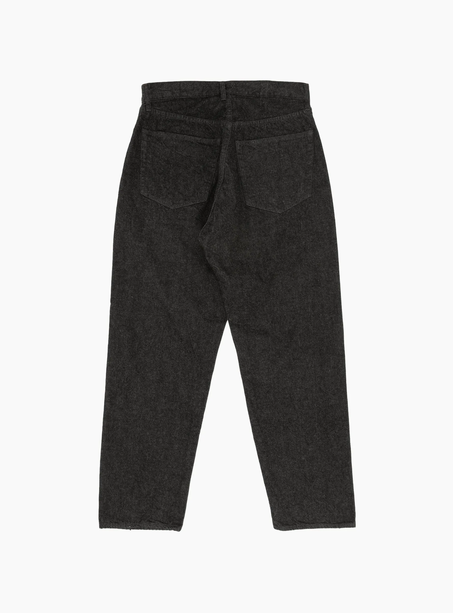 Black One Wash Zipper-Front Denim Pants with 5 Pockets