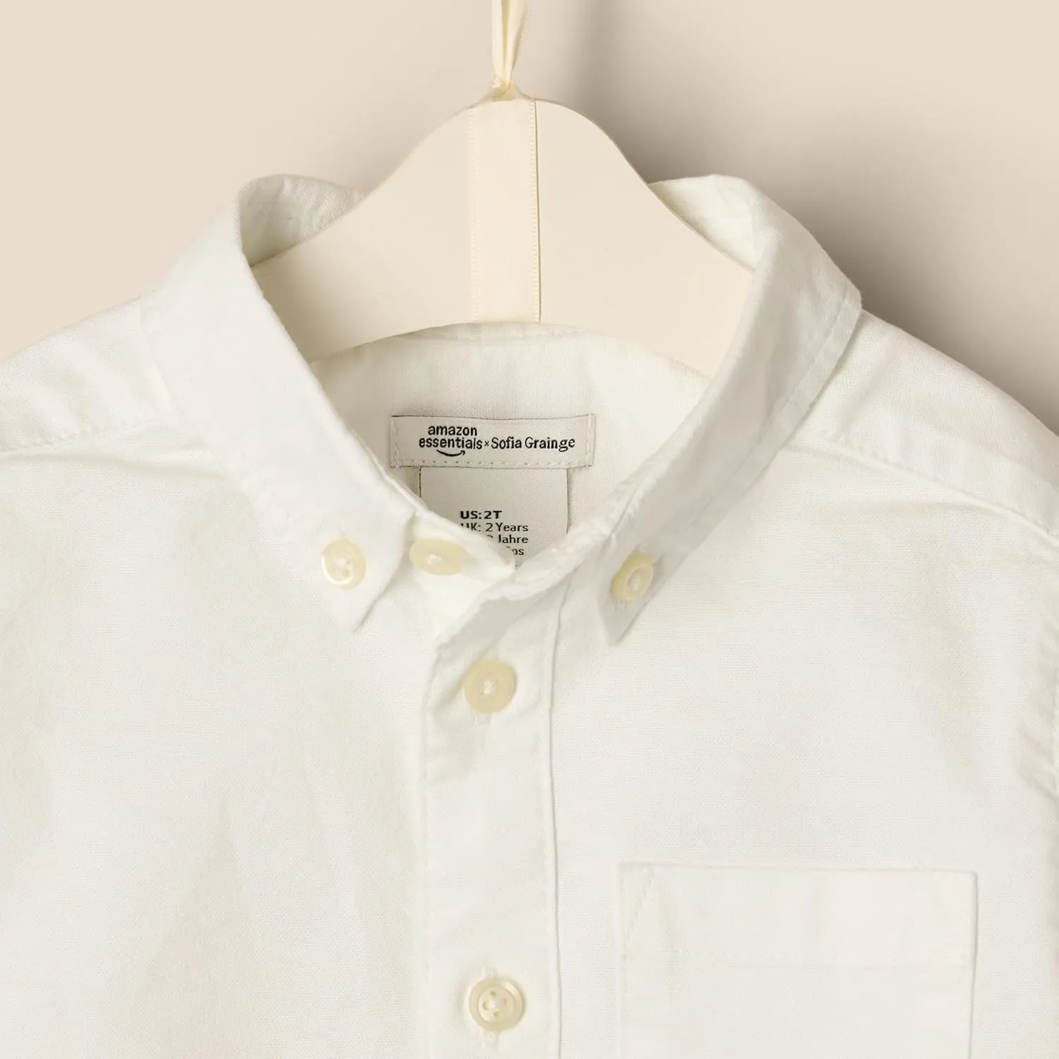 Amazon Essentials x Sofia Grainge Toddlers and Baby Boys' Stretch Oxford Collar Shirt