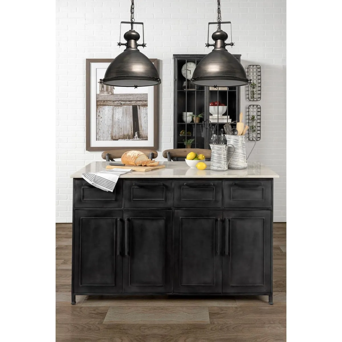Bashaw Pendant Light Gray Metal