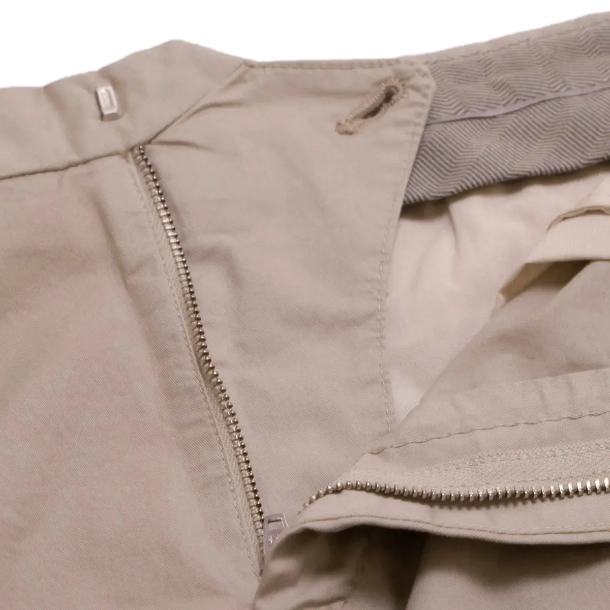 Beige Slim Fit Stretch Cotton Chino