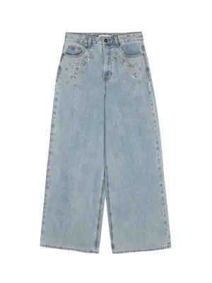 Blue Embellished Jeans