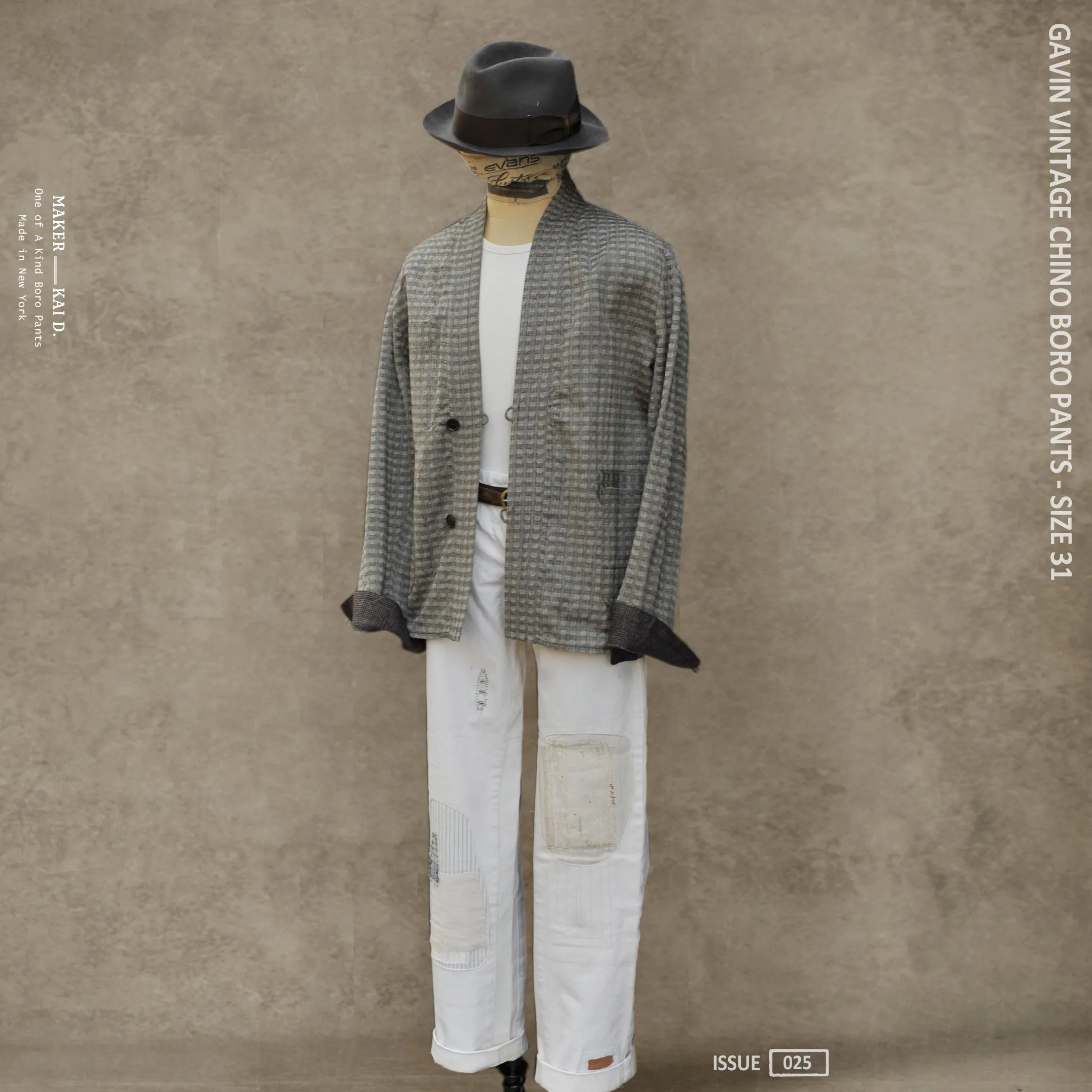 Boro White Cotton Pants - Gavin - 31/32