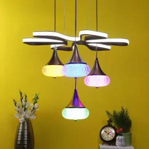 Brown Metal Hanging Light - a-216-4lp - Included Bulb