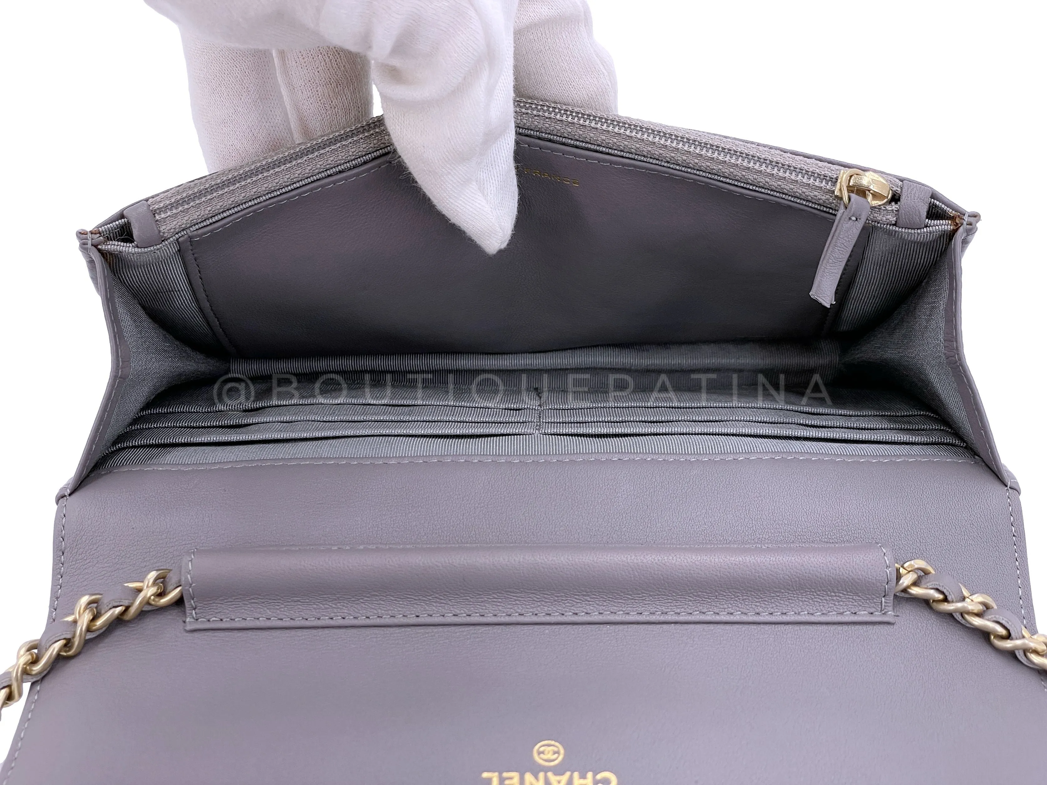 Chanel 2011 Lavender Gray Reissue Wallet on Chain Flap Bag  WOC GHW