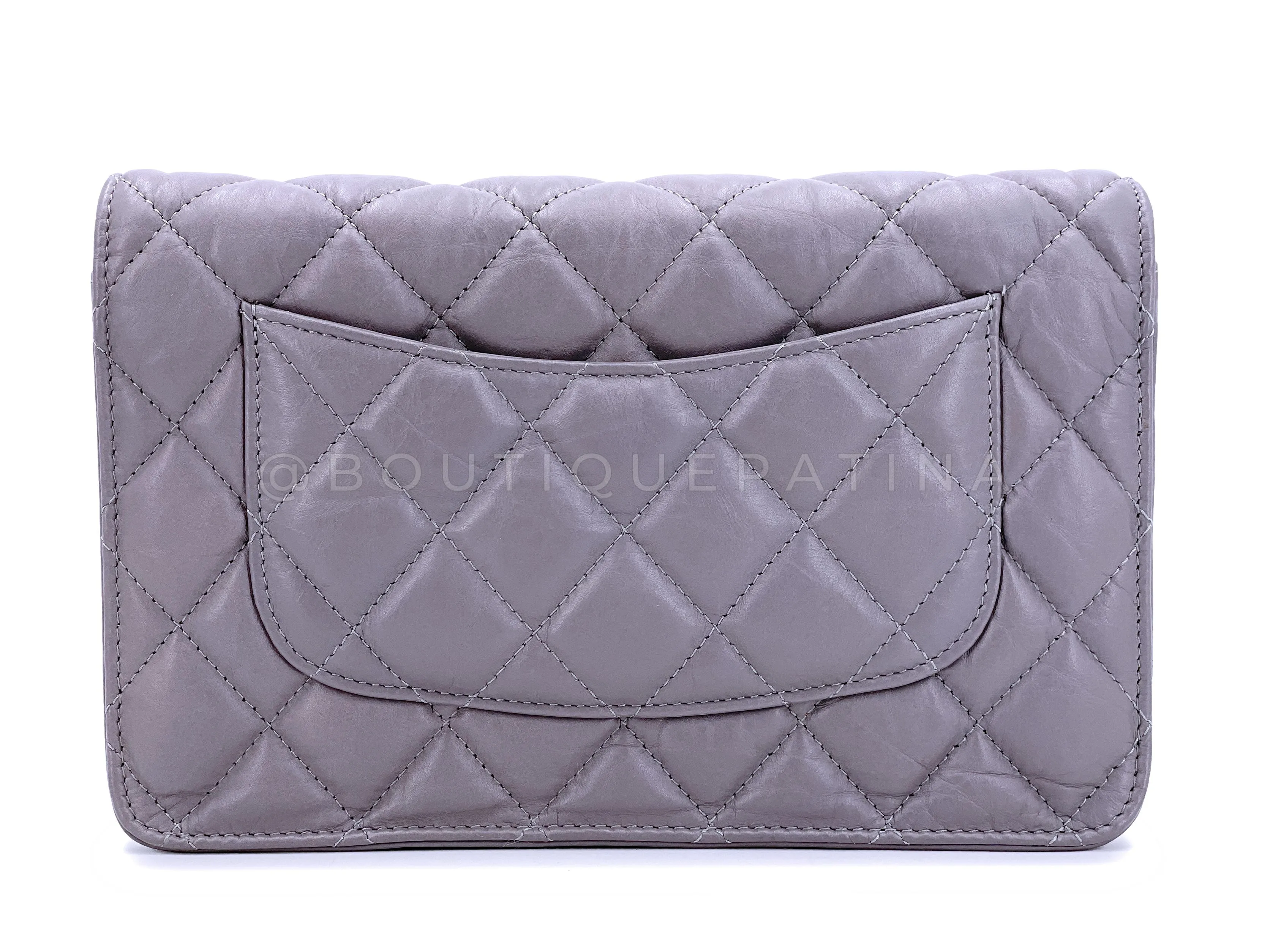 Chanel 2011 Lavender Gray Reissue Wallet on Chain Flap Bag  WOC GHW