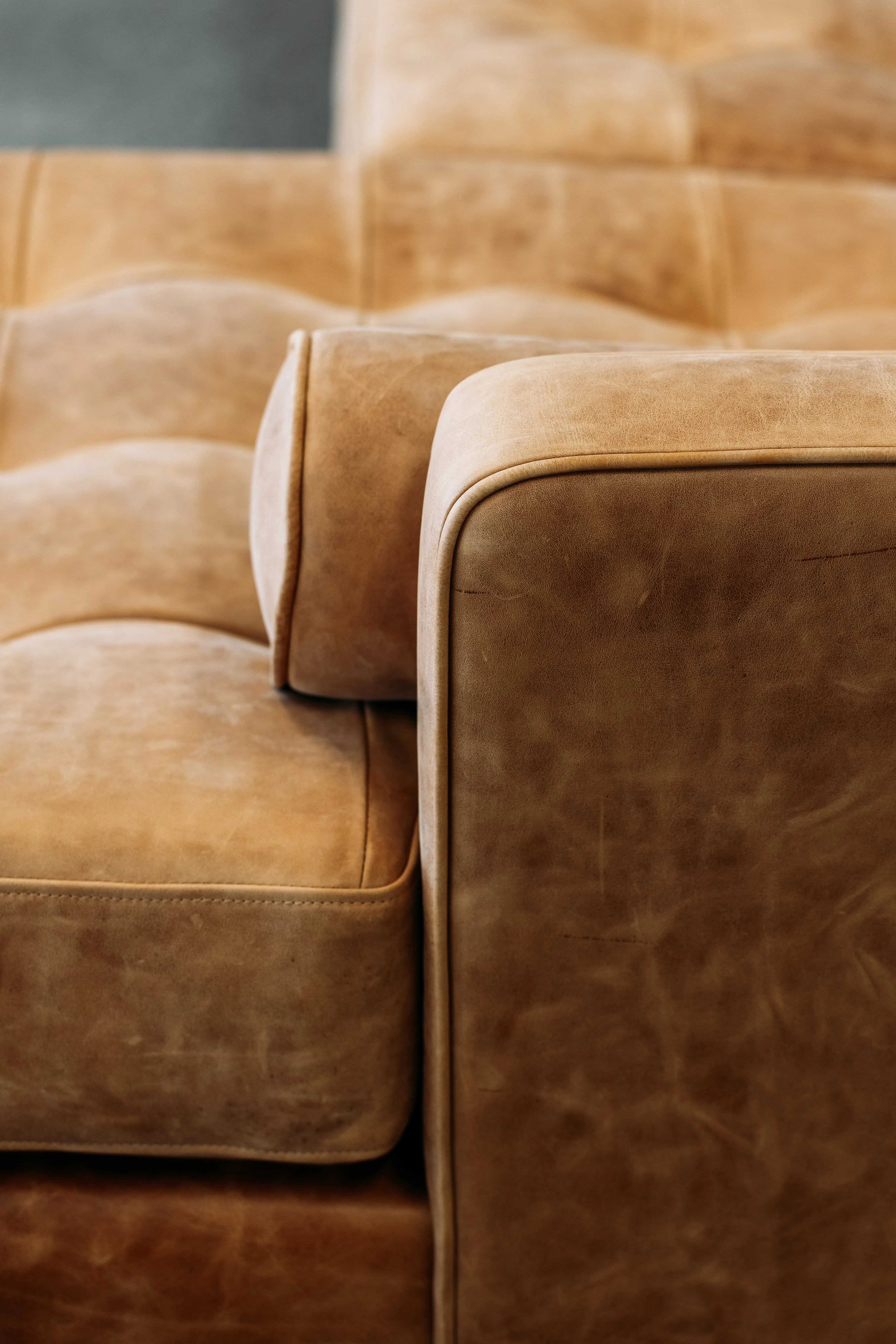 Chanel sofa & chaise in burnham distressed sunset
