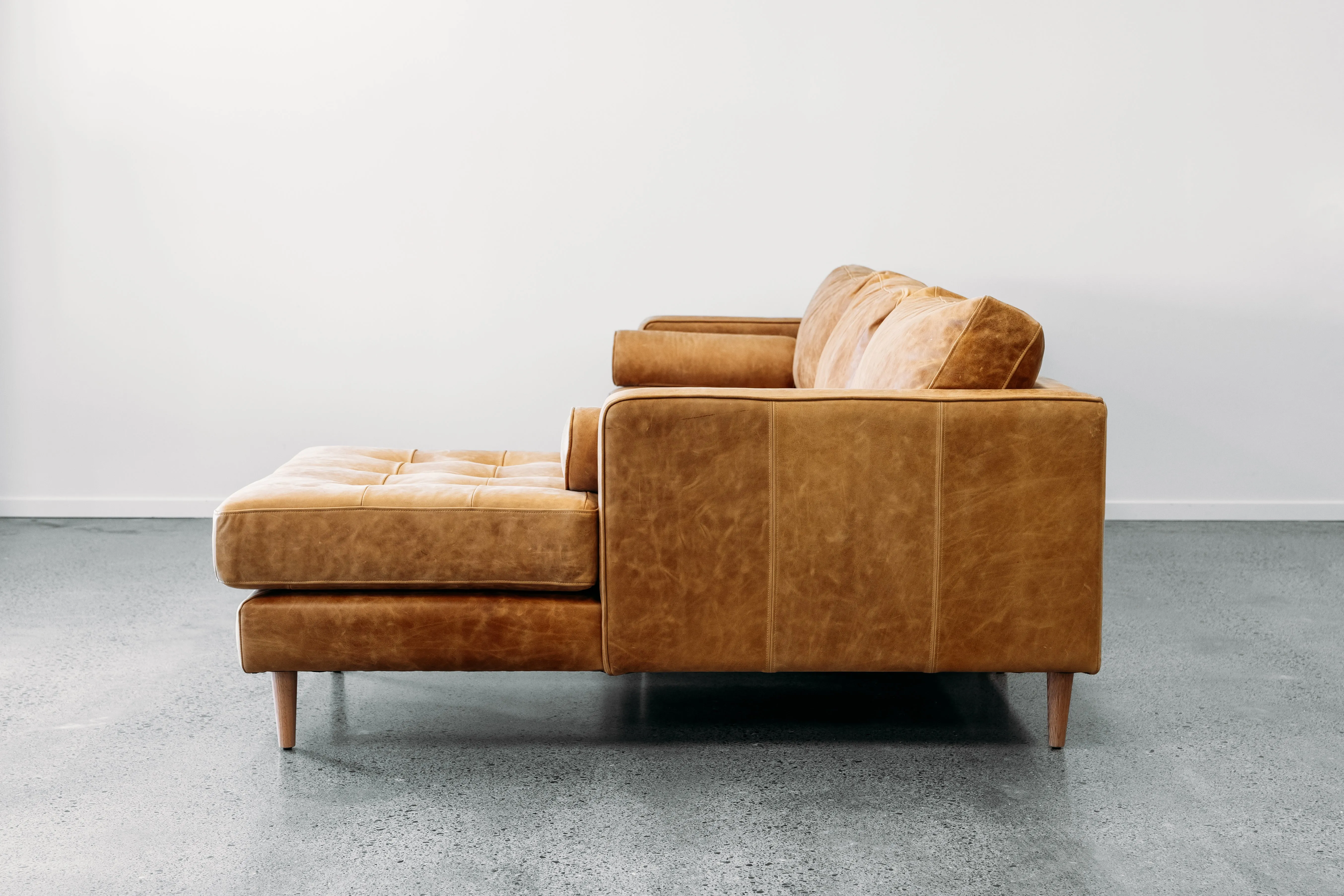 Chanel sofa & chaise in burnham distressed sunset