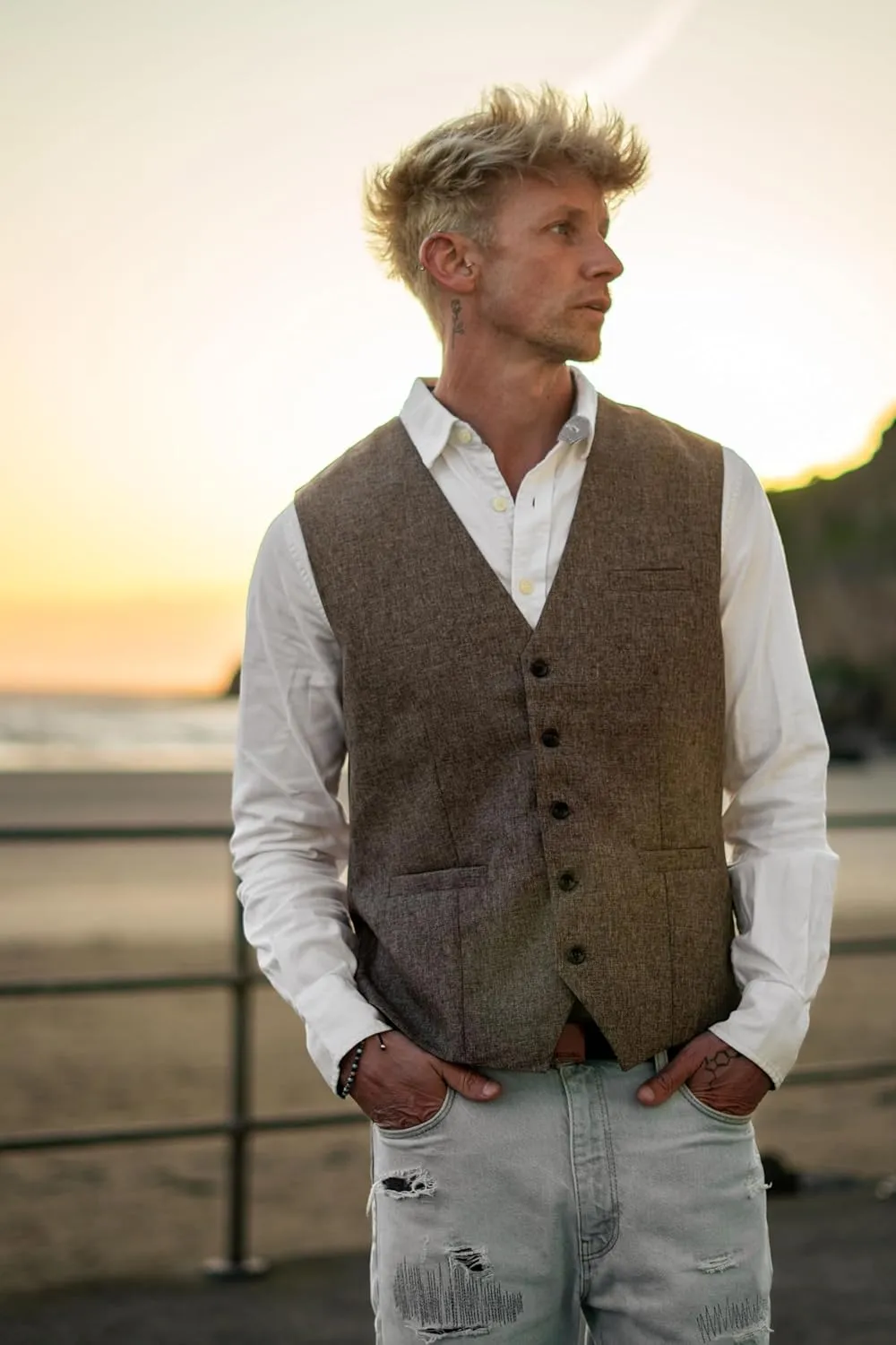 COOFANDY Men Casual Suit Vest Formal Dress Vest Slim Fit Waistcoat Business Wedding