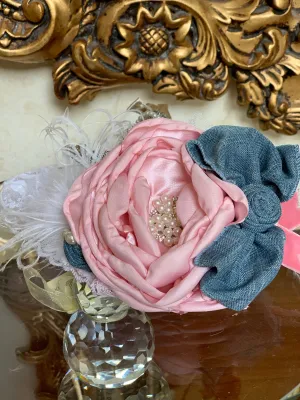 Denim Shabby Headband