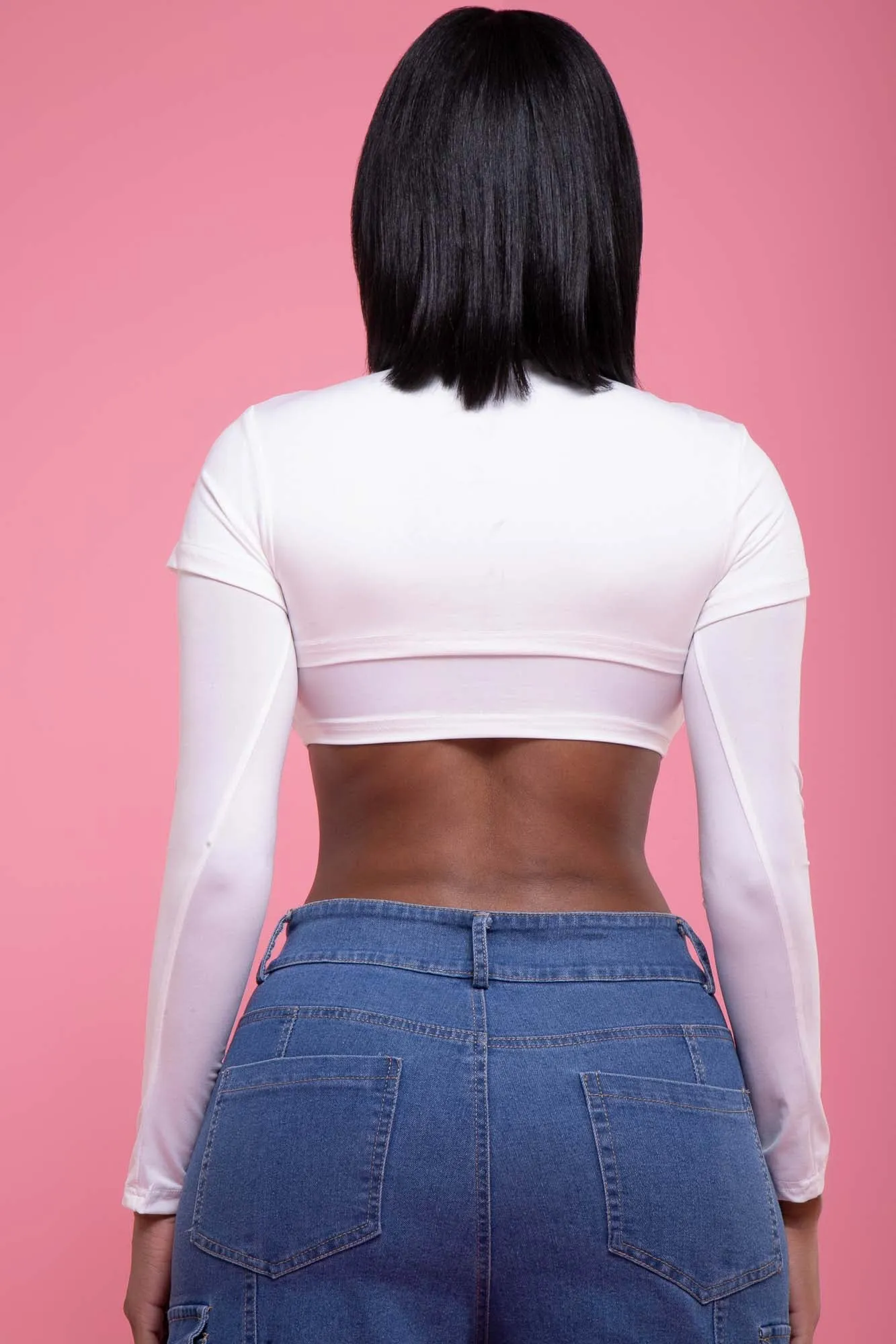 Dig Deeper Double Layer Crop Top - White