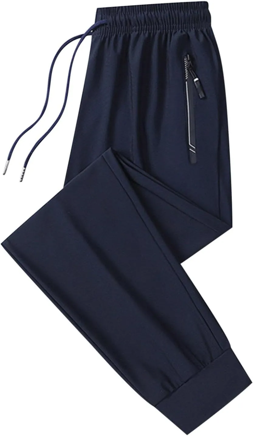 Hiking Pants Men Waterproof Lightweight Running Joggers Quick Dry Athletic Pant Sports and Outdoors with Zipper Pockets