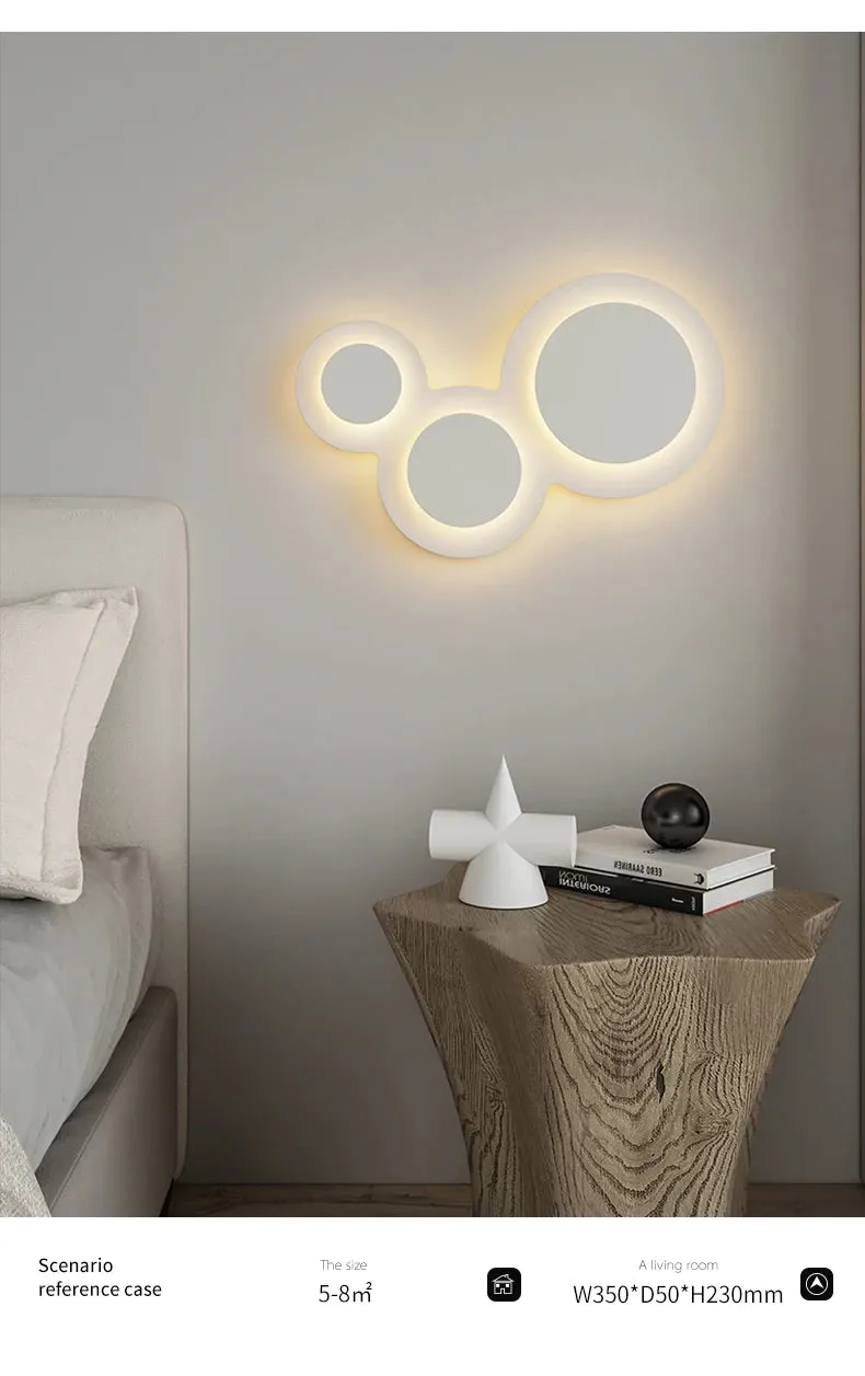 IWP Minimalist Nordic Round White Wall Lamp Creative Atmosphere
