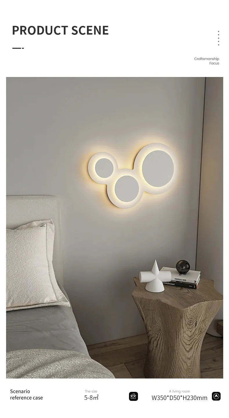 IWP Minimalist Nordic Round White Wall Lamp Creative Atmosphere