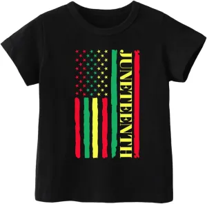 Juneteenth Shirt for Toddler Boys Girls Kids Freedom Day Shirts 1865 Black History Tee Tops, 2T-8Y