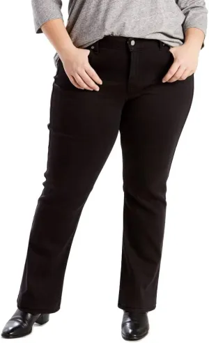 Levi's Women's Plus-Size 414 Classic Straight Jeans, Soft Black, 36 (US 18) R