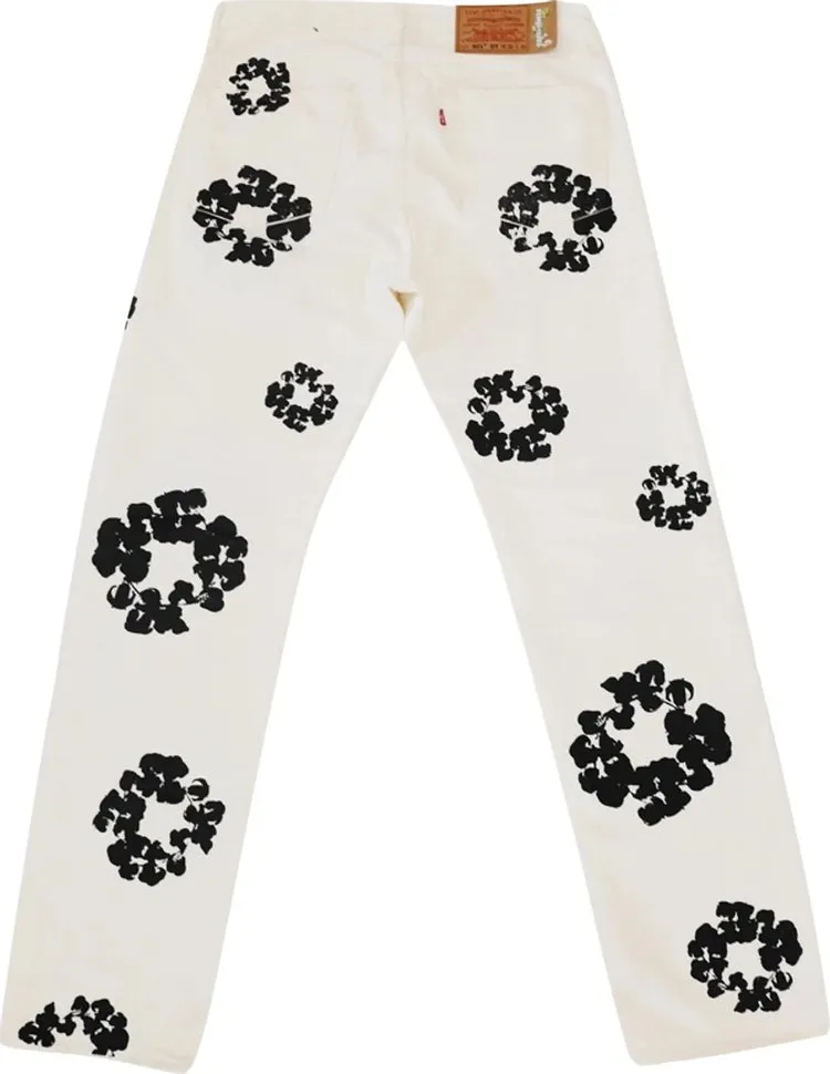 Levi's x Denim Tears The Cotton Wreath Inverted Jean 'White', white