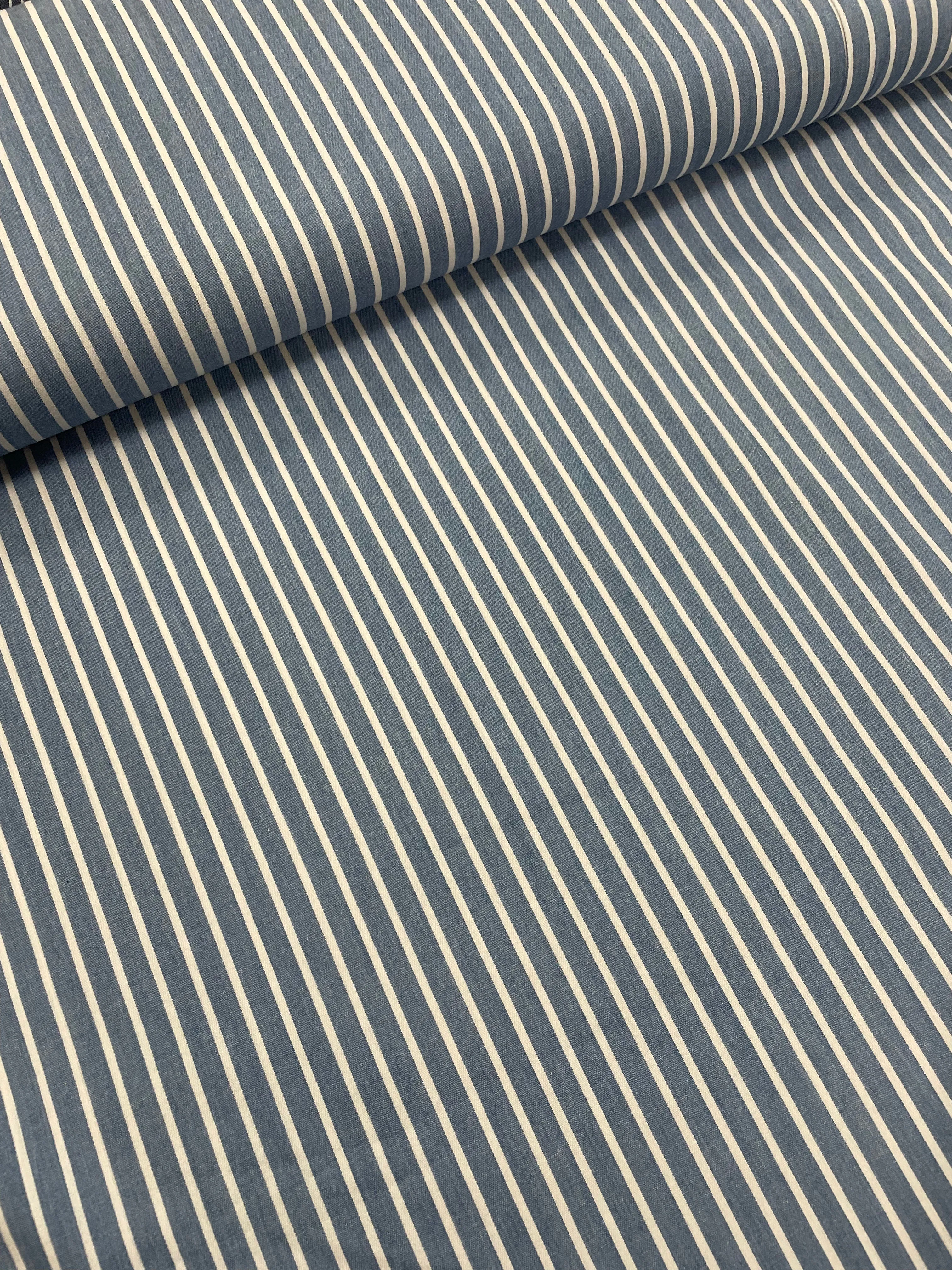 Light Jeans vertical Stripe Cotton