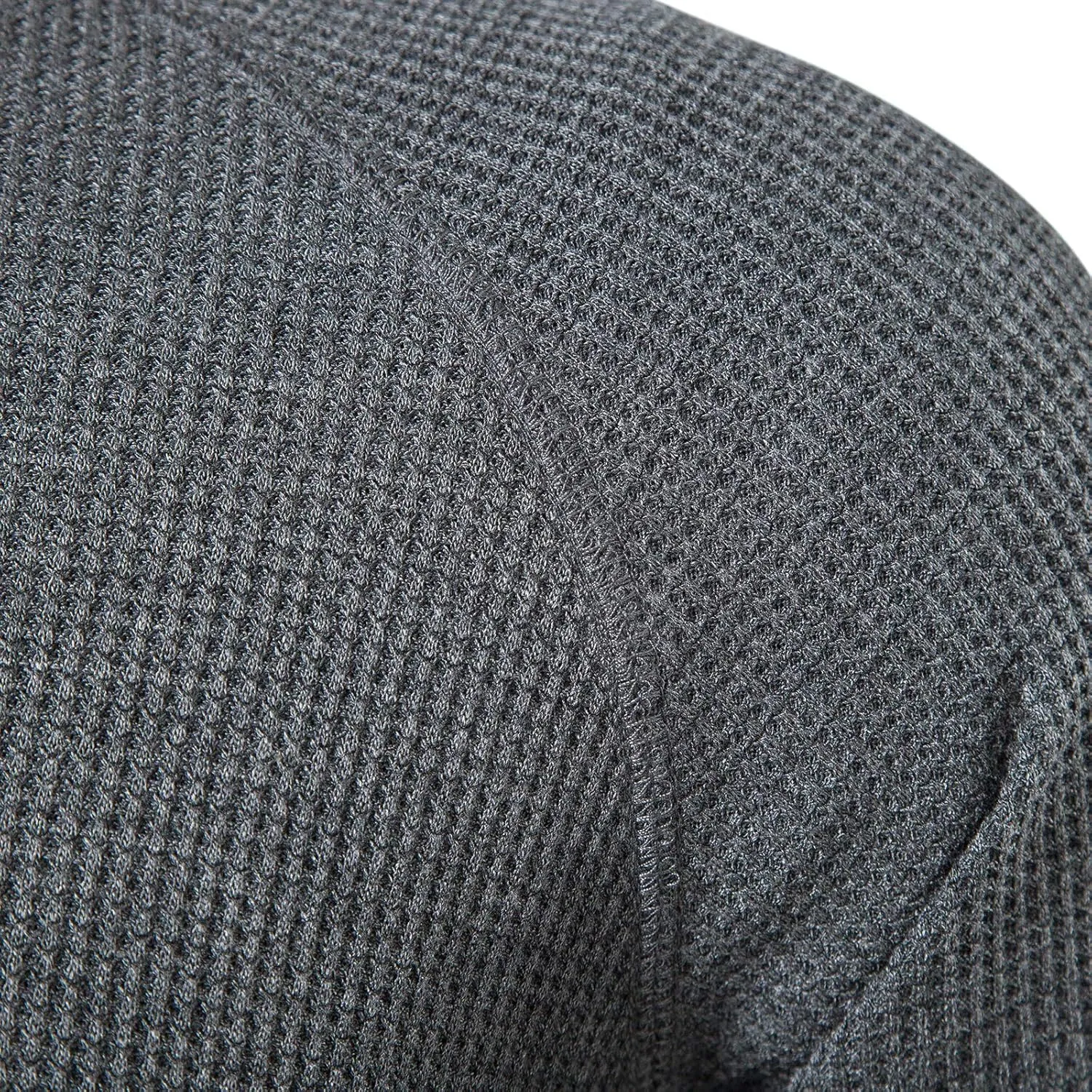 LOCALMODE Men's Casual Crew Neck Long Sleeve T Shirts of Waffle Henley