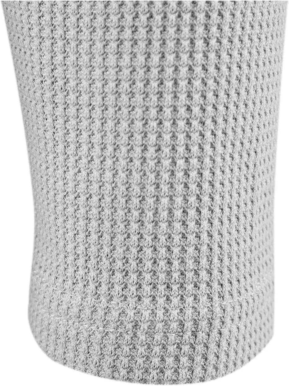 LOCALMODE Men's Casual Crew Neck Long Sleeve T Shirts of Waffle Henley
