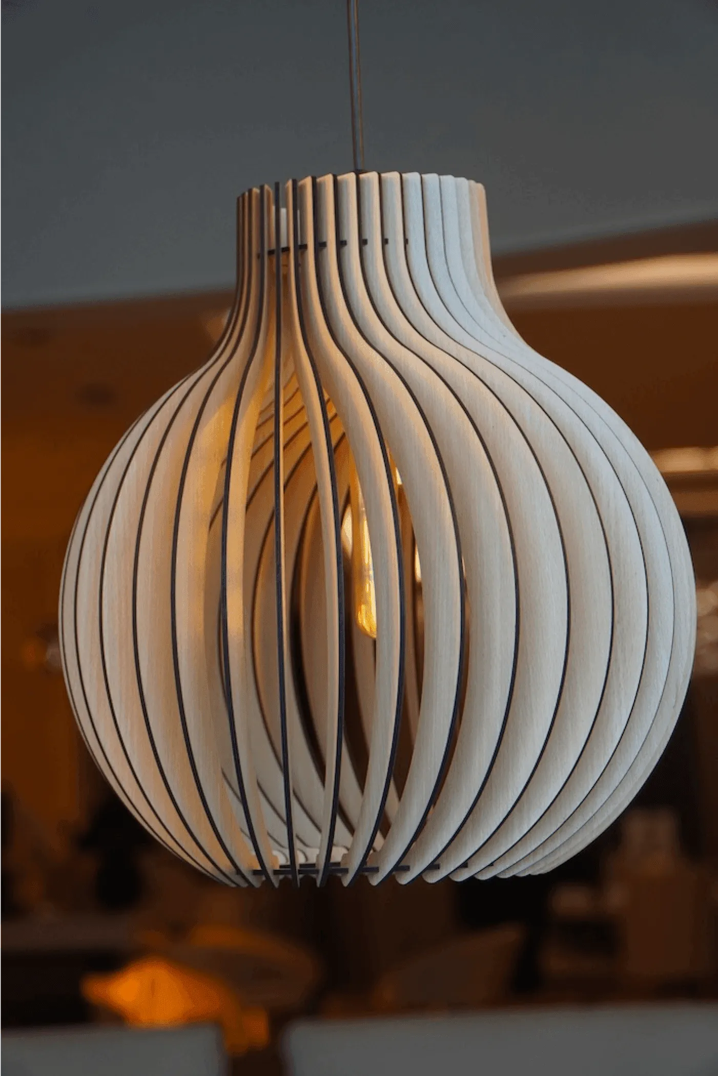 Luxurious Timeless Treasure Hanging Lampshade | Wooden Pendant Light Fixture For Home & Office Decor