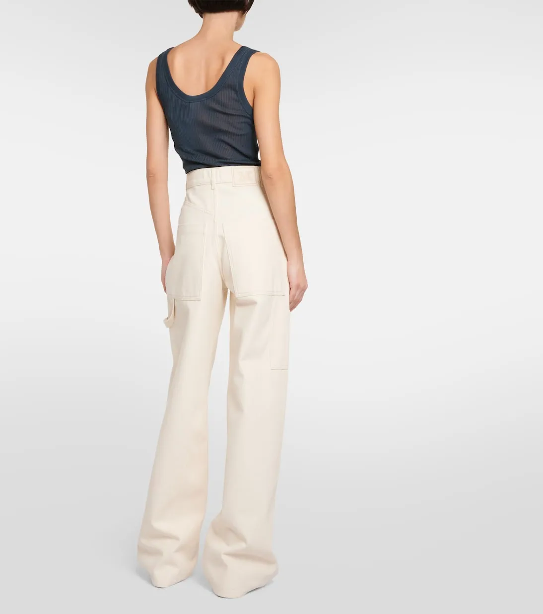 Max Mara High Waist Wide Leg Segnale Jeans, White