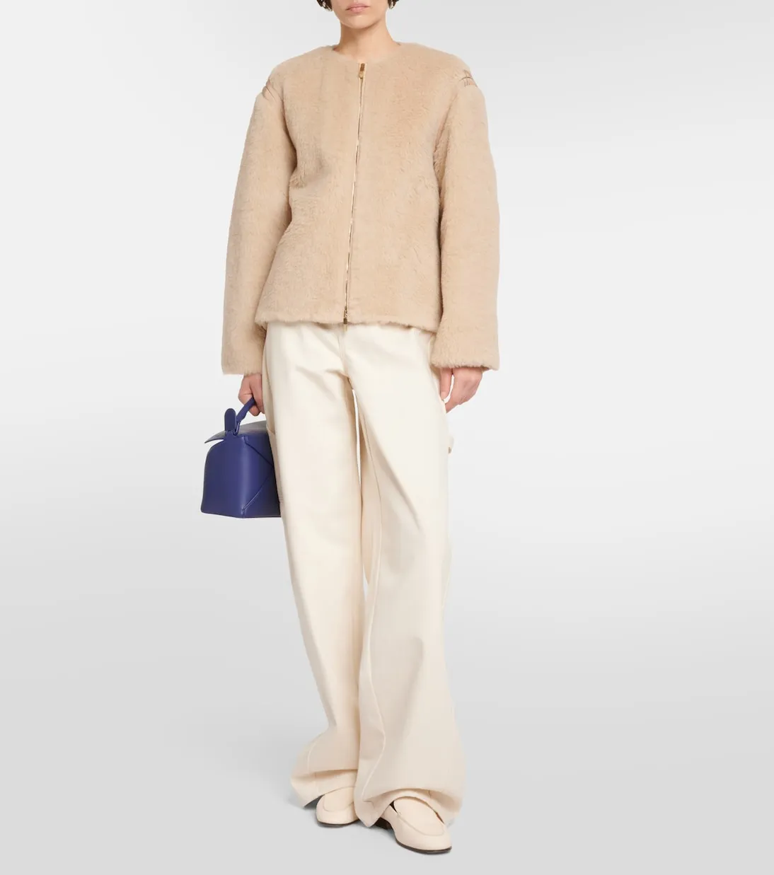 Max Mara High Waist Wide Leg Segnale Jeans, White