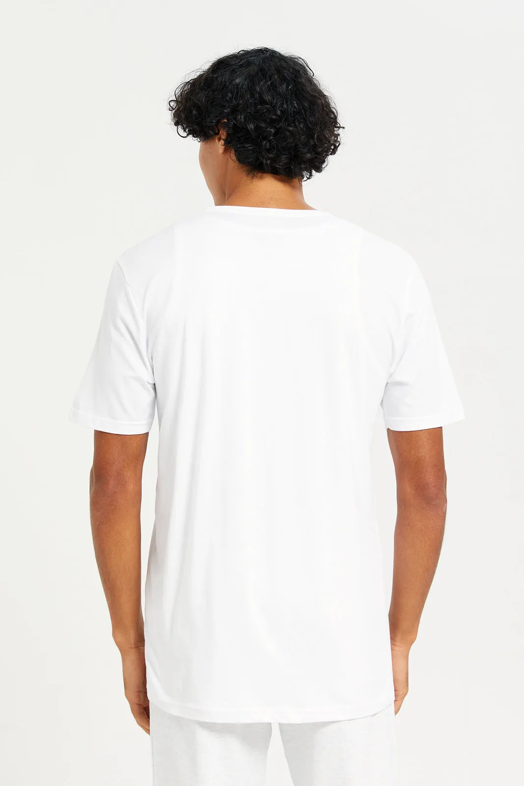 Men White Printed  Graphic T-Shirt