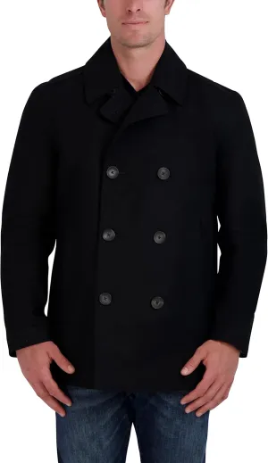 Nautica Men's Peacoat Wool Blend Double Breasted Winter Trench Coat