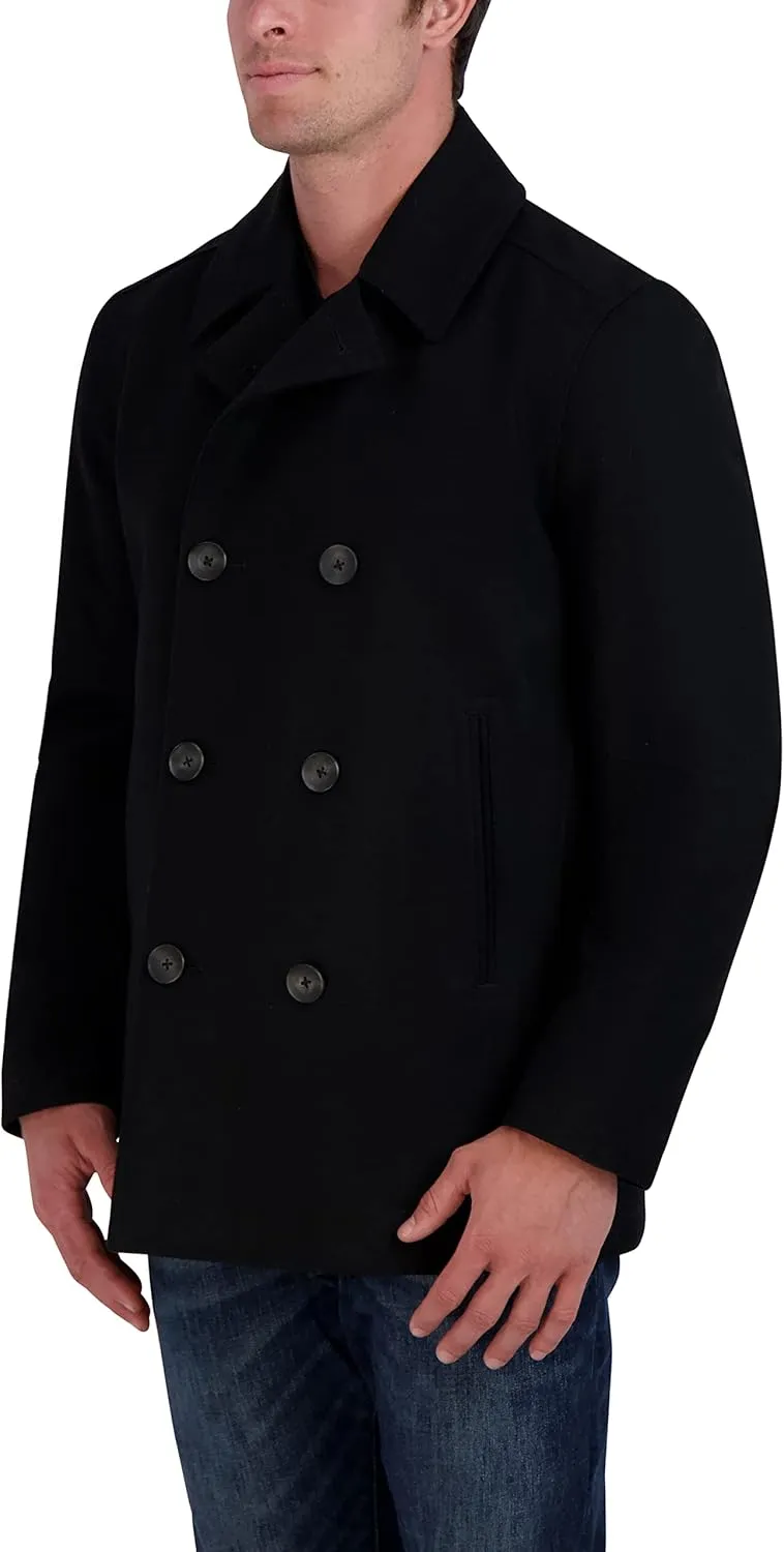 Nautica Men's Peacoat Wool Blend Double Breasted Winter Trench Coat