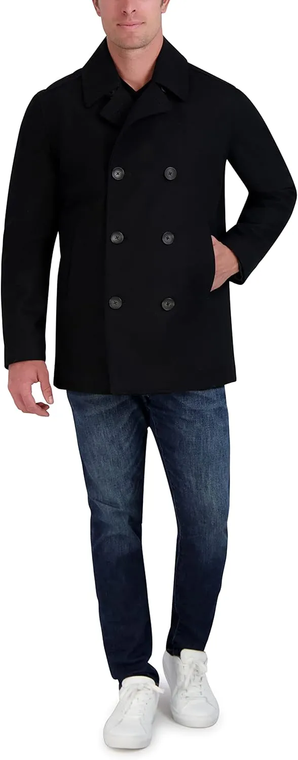 Nautica Men's Peacoat Wool Blend Double Breasted Winter Trench Coat