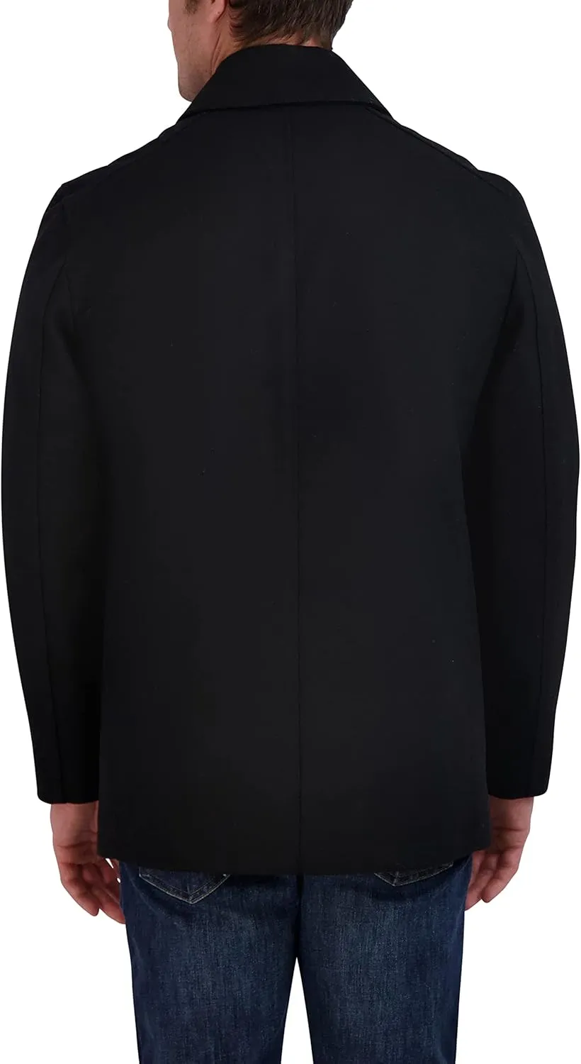 Nautica Men's Peacoat Wool Blend Double Breasted Winter Trench Coat