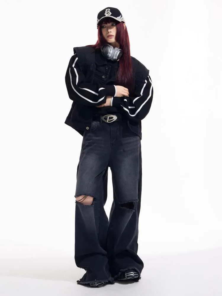 Niche Design Holes Loose Fitting Jeans【s0000006730】