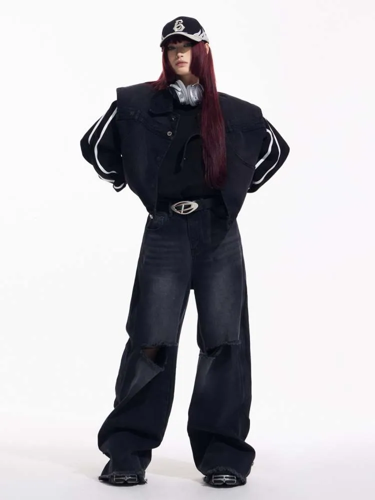 Niche Design Holes Loose Fitting Jeans【s0000006730】