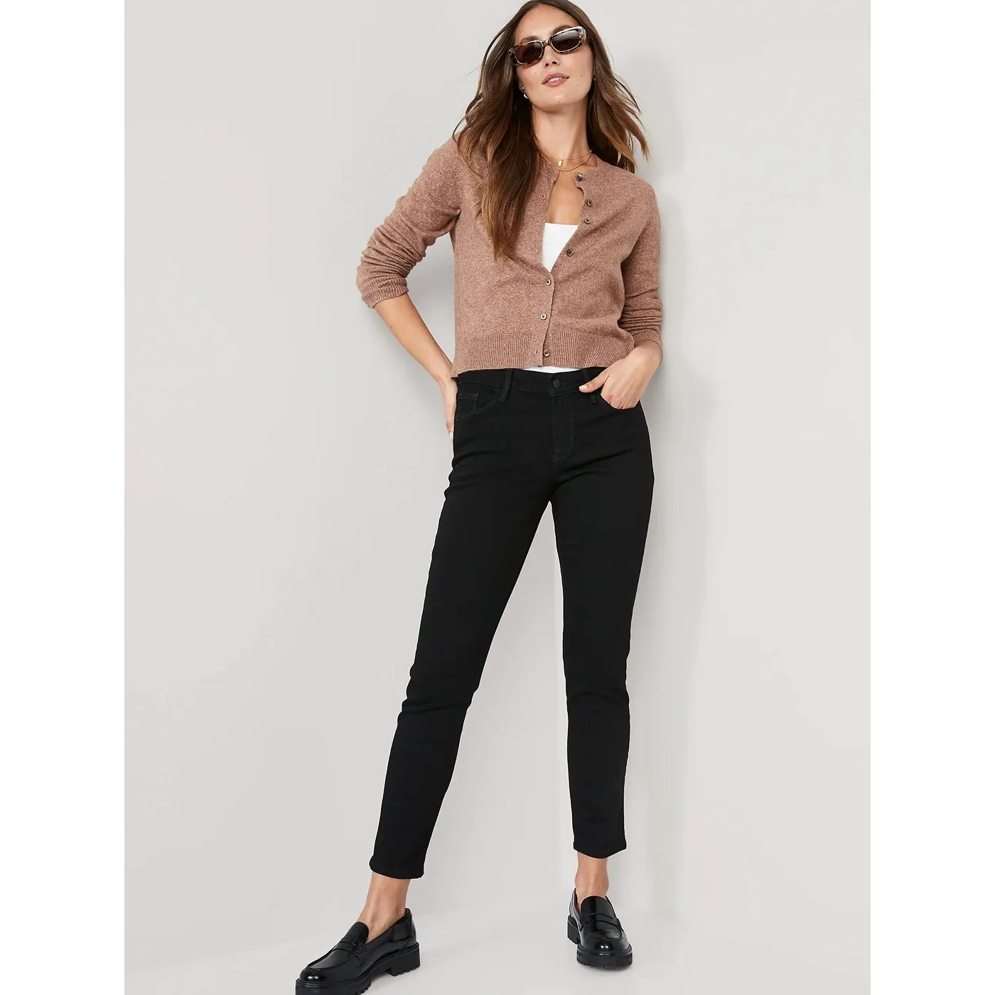 ON Black Slim Straight Black Jeans