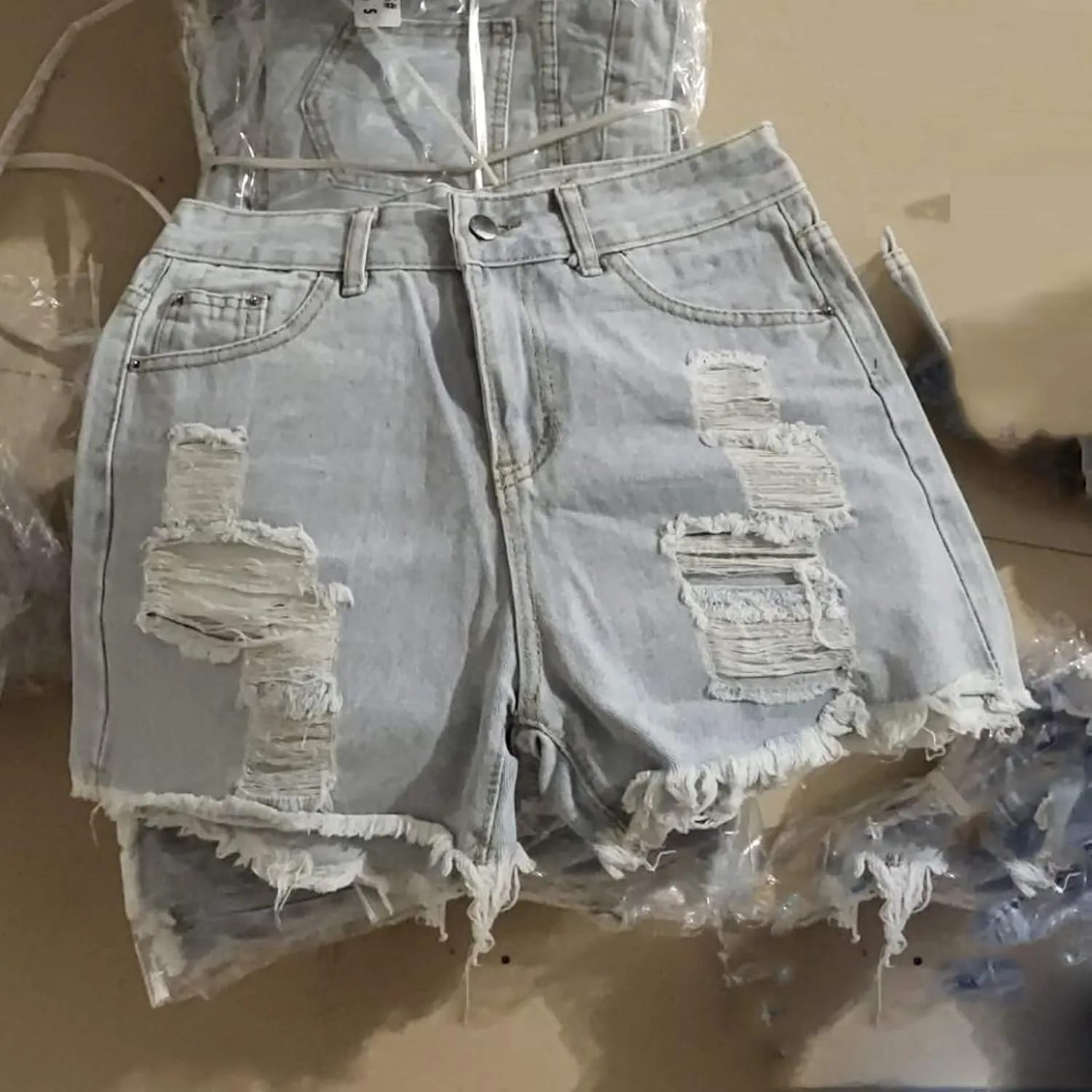 Shorts for Women Denim High Waisted Mid Rise Womens Jean Shorts Ripped Stretchy Frayed Distressed Stretchy Shorts for Women