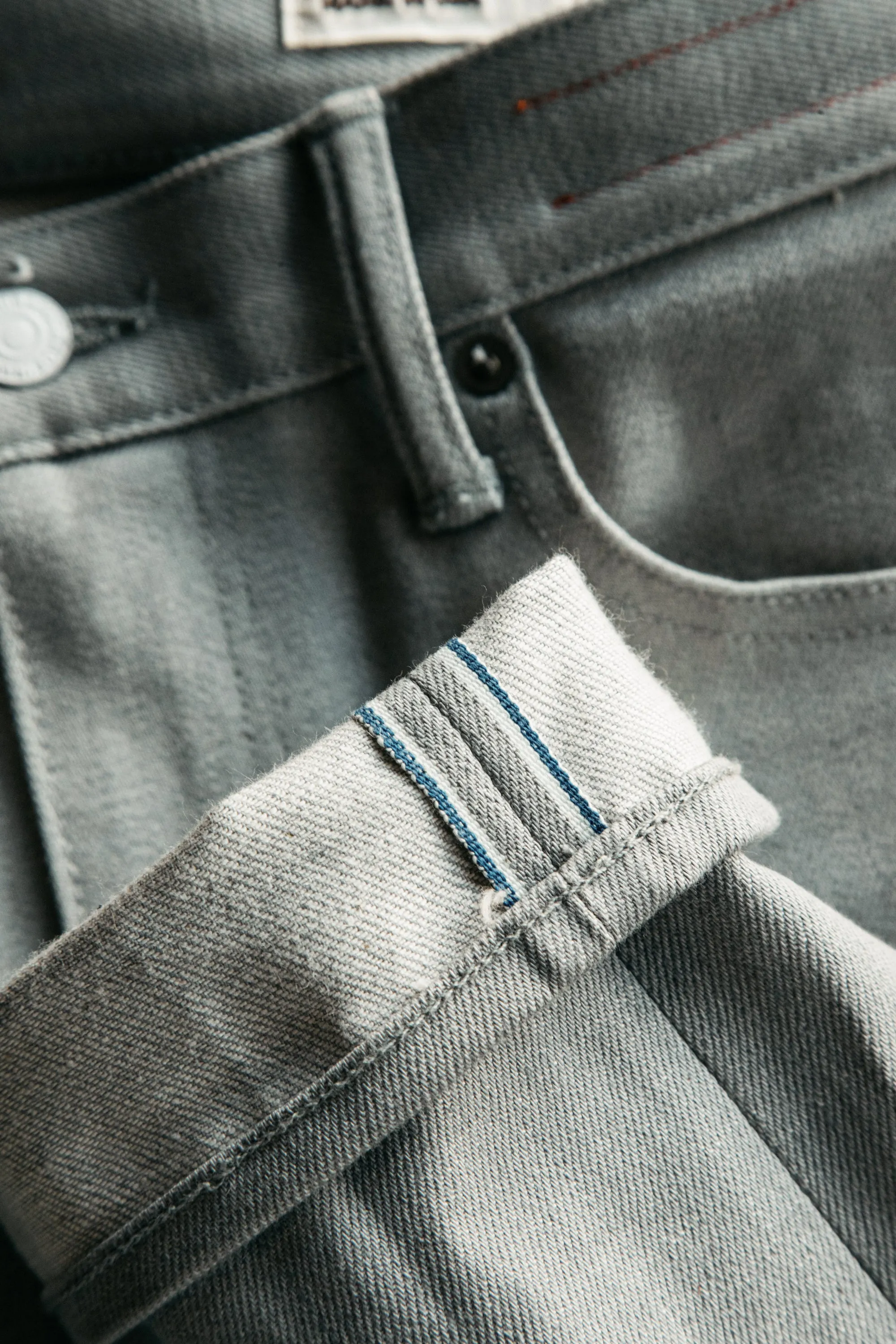 The Pen Slim - Silver Gray Raw 14oz Selvedge