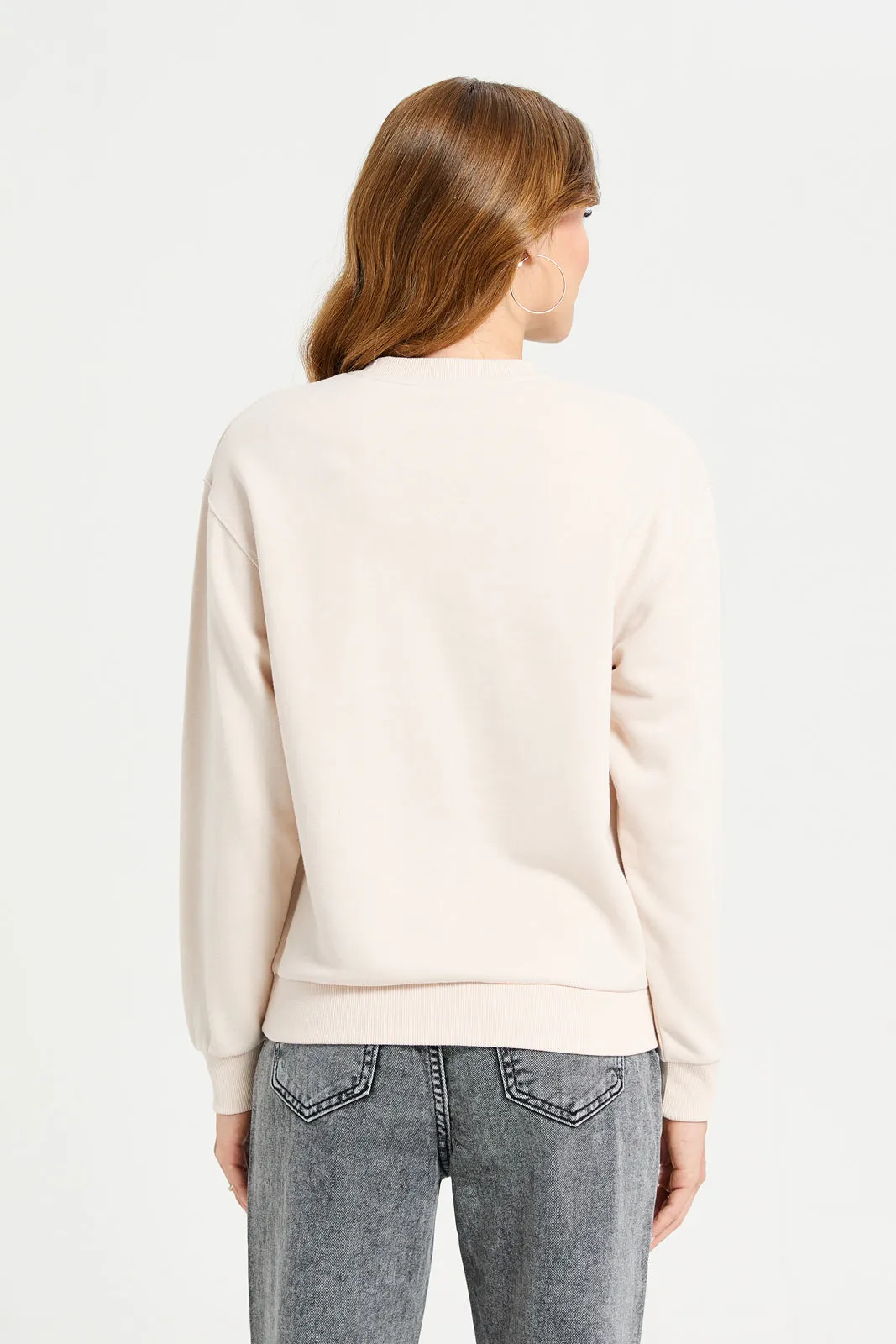Women Apricot Lady Printed Sweatshirt