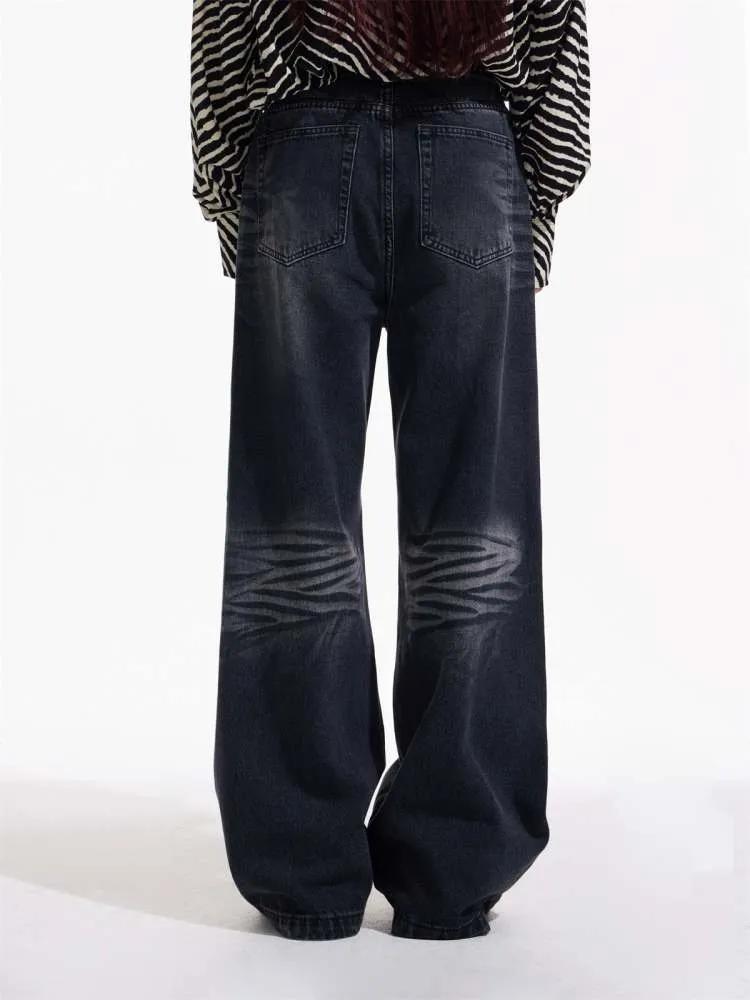 Wrinkle Processing Wide Washed Jeans【s0000006729】