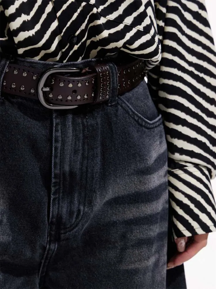 Wrinkle Processing Wide Washed Jeans【s0000006729】