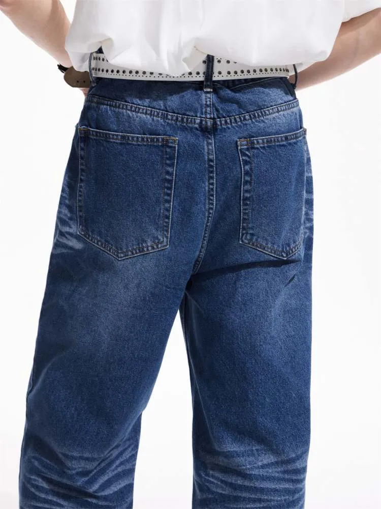 Wrinkle Processing Wide Washed Jeans【s0000006729】