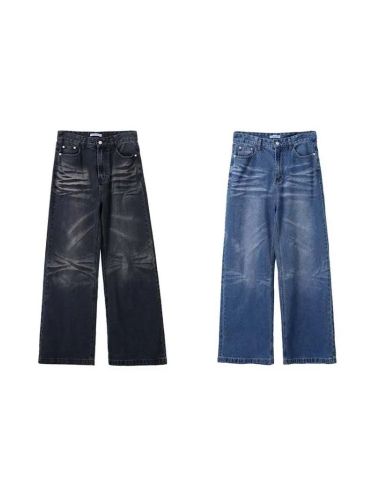 Wrinkle Processing Wide Washed Jeans【s0000006729】