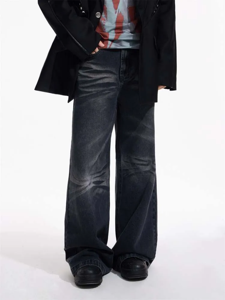 Wrinkle Processing Wide Washed Jeans【s0000006729】