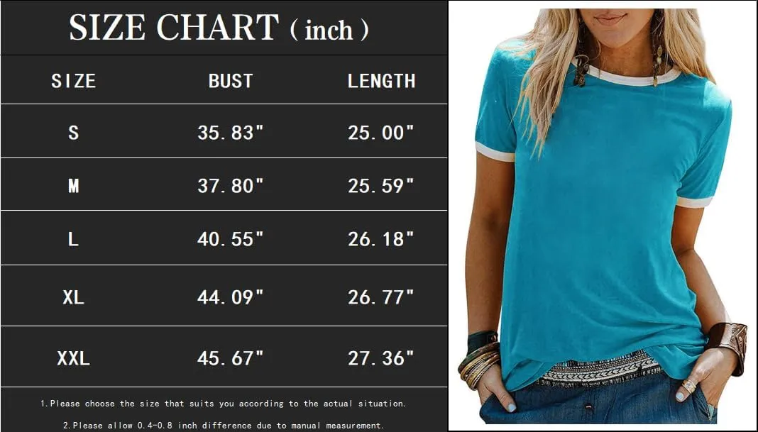 YEXIPO Graphic Tees for Women Short Sleeve Summer Tops Funny Letter Printed Loose Casual T Shirts