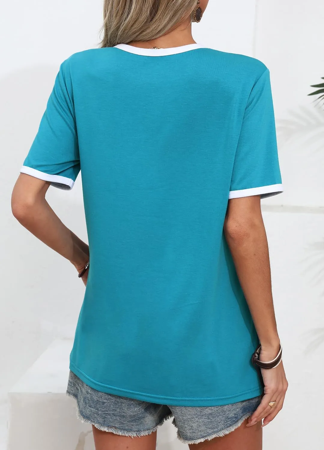 YEXIPO Graphic Tees for Women Short Sleeve Summer Tops Funny Letter Printed Loose Casual T Shirts